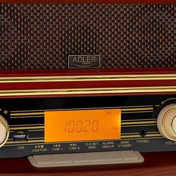 Adler Ретро Радио AD 1187, 230V, 10W, FM 87.50-108.00MHz, 30 предустановок, Bluetooth 5.0, AUX вход, деревянный (AD 1187)