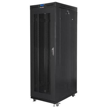 Lanberg стоячий шкаф 19 дюймов 27U FF01-8227-23BL, 800mm, 1200mm, 800kg, перфорированная дверь, LCD дисплей (FF01-8227-23BL)