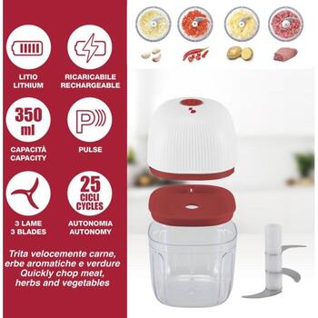 Beper Измельчитель P102ROB051, 30W, 3 ножа, 0.35л, USB кабель для зарядки, импульсный режим (P102ROB051)