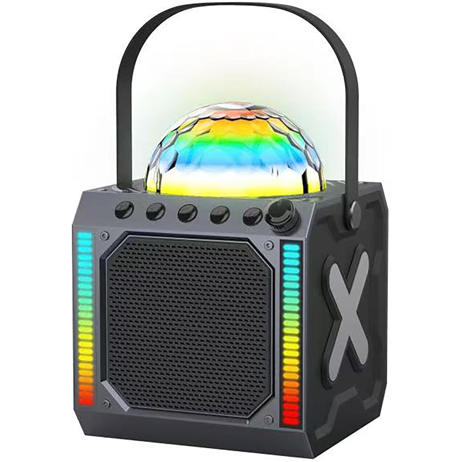 Denver Караоке колонка BTM-618 111151020840, 100W, 10W RMS, 3.7V, 1800mAh, Bluetooth, AUX, USB, MicroSD, LED подсветка (111151020840)