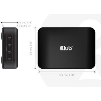 Club3D Зарядное устройство CAC-1918, 240 Вт, 4 USB Type-C, PD 3.1, PPS, OCP, OVP, SCP, OTP, Универсальное, Черное (CAC-1918)
