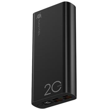 Navitel Lādētājs-akumulators PWR20 AL Black, 20000mAh, 3.7V 74Wh, 22,5W, USB-C 5V 2,6A, 9V 2A, 12V 1,5A, Mikro USB 5V 2A, 9V 2A (PWR20 AL Black)