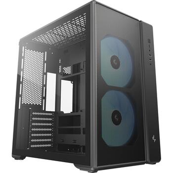Deepcool datora korpuss CG590 MESH 2F R-CG590MESH-BKANA2-G, Mid Tower, melns, rūdīts stikls, 7 paplašināšanas sloti, 1+1x3.5