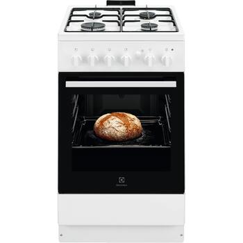 Electrolux газовая плита LKG500013W, 50см, 55л, 220-240В, 1675.6Вт, 50-250°C, газовая духовка, черная эмаль, гриль (LKG500013W)
