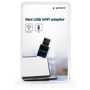 Gembird Мини USB WiFi адаптер WNP-UA300-01 300 Мбит/с, 802.11b/g/n, WPA/WPA2, черный (WNP-UA300-01)