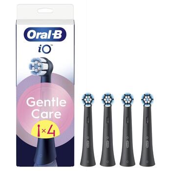 Oral-B nomaināmie zobu birstes uzgaļi iO GentleCare Black 4, 4 gab., pieaugušajiem, ļoti mīksti sari, krāsu maiņas indikators (iO refill GentleCare Black 4)