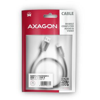 Axagon кабель USB-C к USB-A 3.2 BUCM3-AM15AB 1.5м черный, 1 USB-C, 1 USB 3.2, 3A, плетеный (BUCM3-AM15AB)