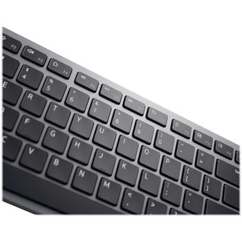Dell klaviatūra KB700 580-AKPQ, bezvadu, titāna pelēka, 3 ierīces, Bluetooth 5.0, 12 programmējamas taustiņi, QWERTY krievu (580-AKPQ)