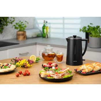 Zelmer Электрический чайник ZCK8020B 71505538P, 1500 W, 1.7 л, черный, нержавеющая сталь, автоматическое отключение (71505538P)