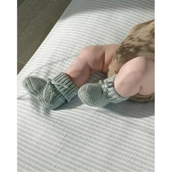 Lodger Slipper Knit čībiņas SLK 109_0-6, 0-6M, 100% kokvilna, Silk Knit, zaļa, unisex, visiem gadalaikiem (SLK 109_0-6)