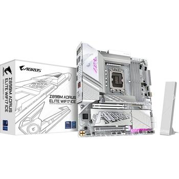 Gigabyte Mātesplate Z890M A ELITE WF7 ICE, LGA1851, DDR5, 4 x SATA, M.2, 2.5GbE LAN, Wi-Fi 7, Bluetooth 5.4 (Z890M A ELITE WF7 ICE)