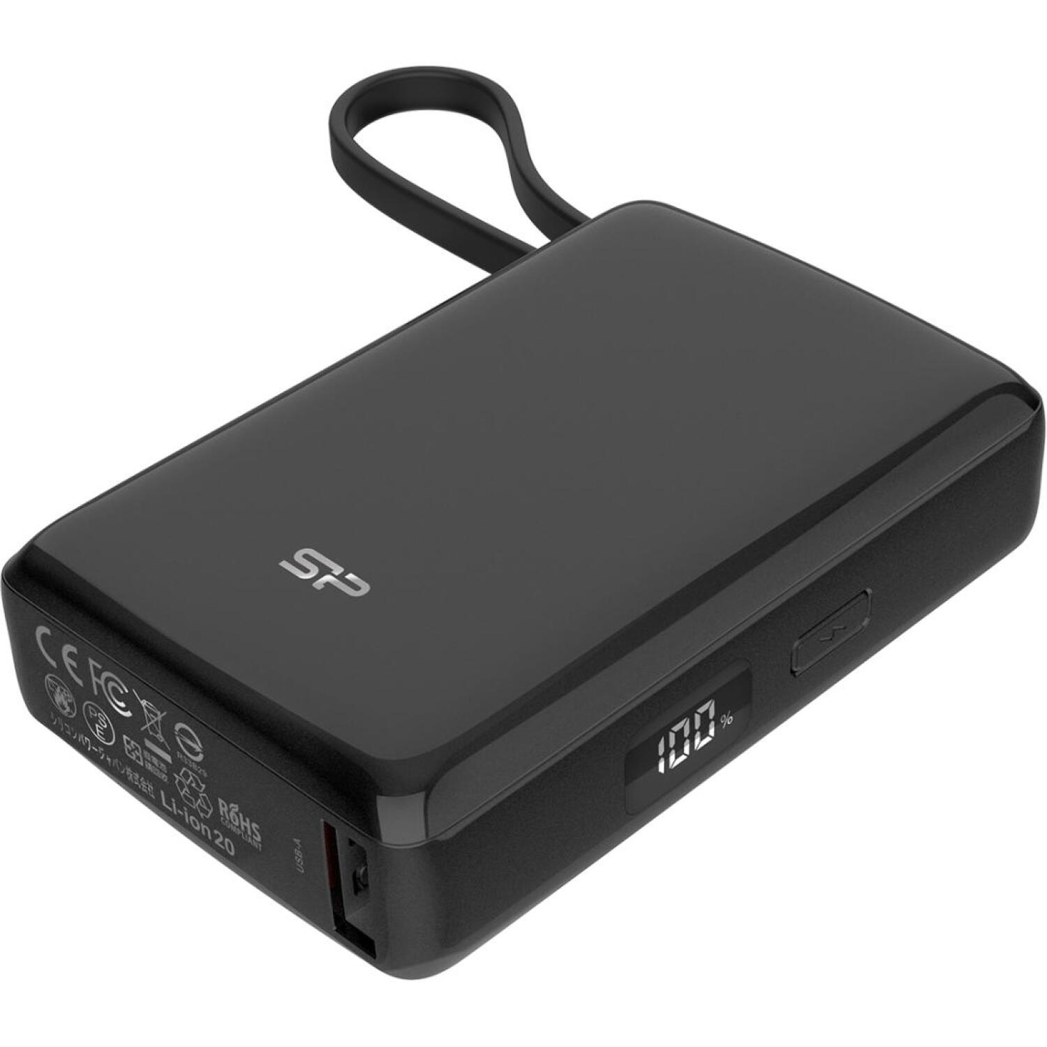 Silicon Power Портативный аккумулятор CP10 SP10KMAPBKCP101K, 10000 mAh, Li-ion, черный, время зарядки 3 часа (SP10KMAPBKCP101K)