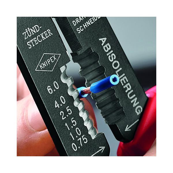 Knipex crimpēšanas knaibles, 97 21 215 SB, universālas, 0.5-6 mm², 3 crimpēšanas pozīcijas (97 21 215 SB)