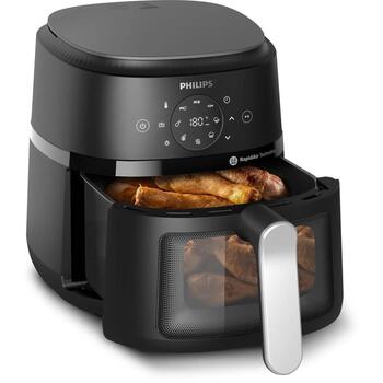 Philips Airfryer NA221/00, 1500 W, 4.2 L, 9 programmas, skārienekrāns, Rapid Air, melns/sudrabs (NA221/00)