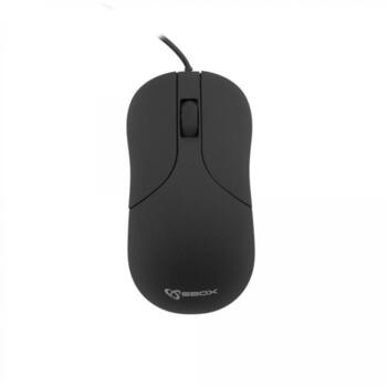 Sbox Мышь M-923B, 1000 DPI, USB 2.0, 3 кнопки, 1.35m, оптический сенсор, ABS пластик, для левой и правой руки (M-923B)