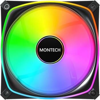 Montech Datora ventilators RX120 PRO BLACK 3 IN 1, 120mm, 1600RPM, 72.3CFM, 1.63mmH2O, HDB, 20 LED, RGB kontrolieris (RX120 PRO BLACK 3 IN 1)