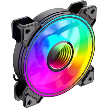 Gamemax Korpusa ventilators DUAL RING INFINITY BK, 120mm, 47cfm, 1200rpm, 30dBA, caurspīdīgas ventilatora lāpstiņas (DUAL RING INFINITY BK)