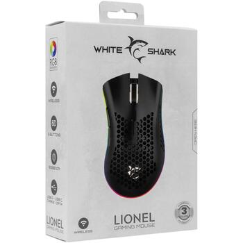 White Shark WGM-5012 Lionel LIONEL-B, беспроводная оптическая игровая мышь, 10000 DPI, 1000 Гц, 20 G, RGB, 6 кнопок, 500 мАч (LIONEL-B)