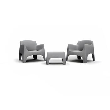 Bica Ibiza Terrace комплект садовой мебели 162219, 2 кресла 80x74x71 см, стол 58x38x35 см, полипропилен, серый (162219)