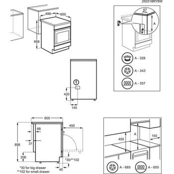 AEG керамическая плита CCB56491BW, 58л, 8605Вт, 230В, белый, функция пара, AirFry, телескопические направляющие (CCB56491BW)