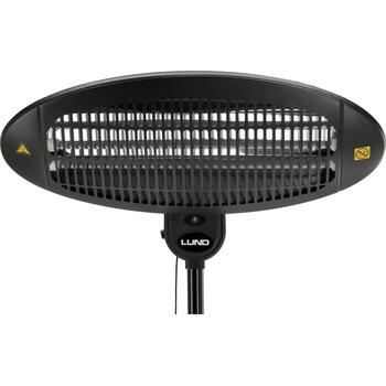 Lund infrasarkanais sildītājs 68792, 2000W, 3 līmeņi, 25m², IP34, 2.1m, kvarca lampa, 5000h, sienas/statīva montāža (68792)