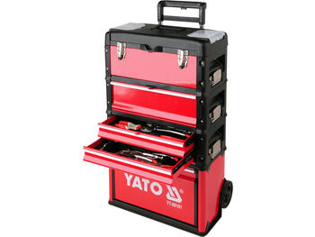 Yato Instrumentu kaste YT-09101, 520x320x720 mm, 3 moduļi, 4 atvilktnes, 2 riteņi, alumīnija rokturis, PP un tērauds, 20 kg, 5 kg (YT-09101)