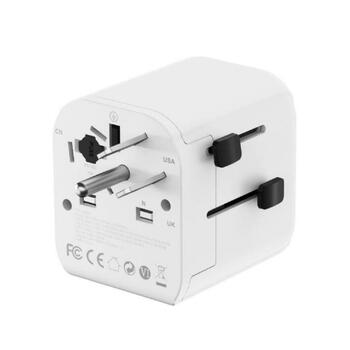 Gembird strāvas adapteris TPA-EU1A1C20-01-W 20W, 2 USB porti, EU Schuko, GaN tehnoloģija, 20W PD, 18W QC 3.0, 10A fuse (TPA-EU1A1C20-01-W)