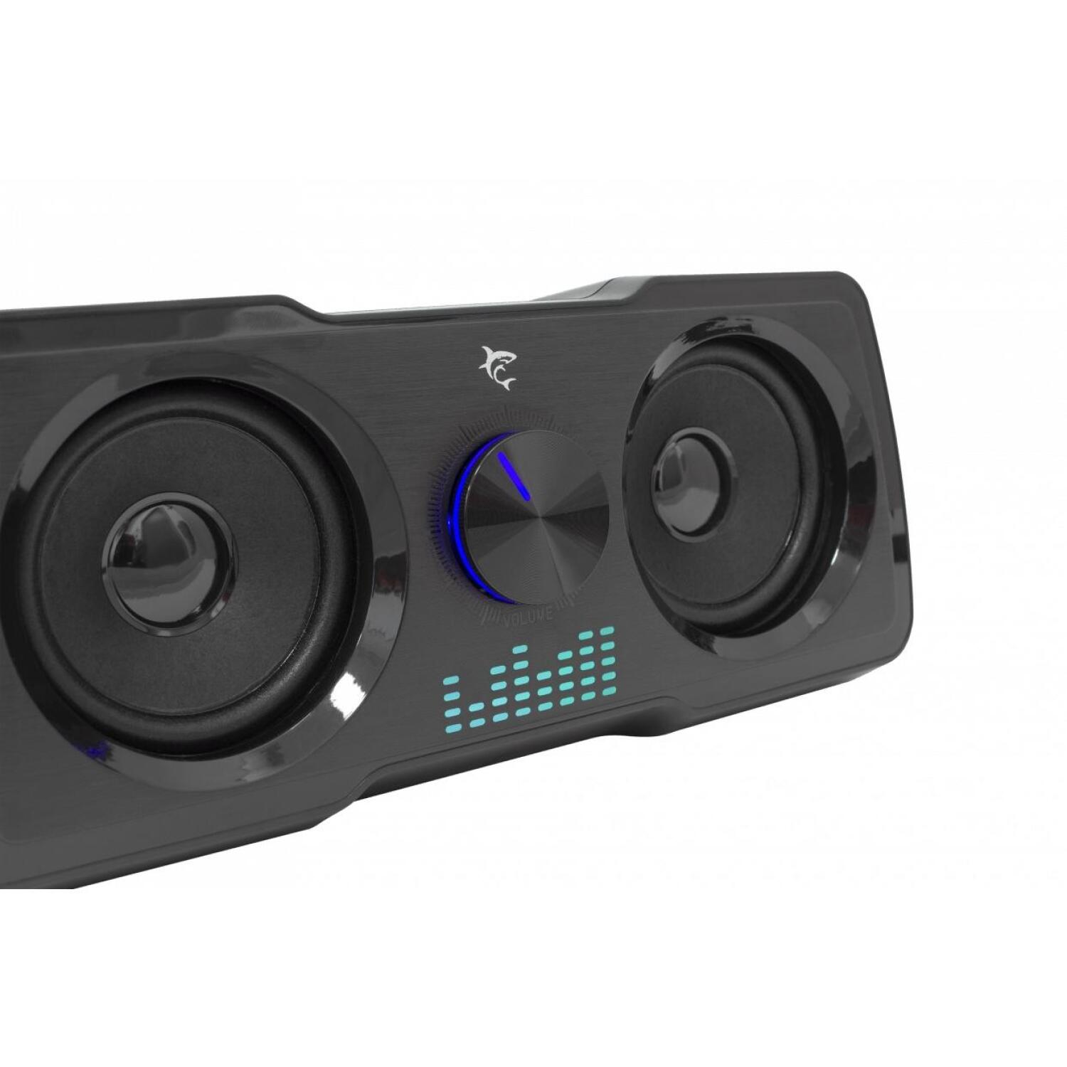 White Shark Компьютерные колонки MOOD-B, 16W, 150-20000Hz, 2.2 Стерео, 85dB, 5V, 3.5mm Audio, USB 2.0, радужный эффект (MOOD-B)