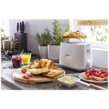 Philips Tosteris HD2581/00, 760-900 W, 2 atveres, Plastmasa, 8 brūnināšanas iestatījumi, Iebūvēts maizīšu sildītājs (HD2581/00)