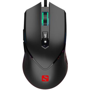 Sandberg Azazinator мышь 640-20, 6400 DPI, 7 кнопок, USB Type-A, 1,5 м кабель, черный, кнопки, подсветка (640-20)