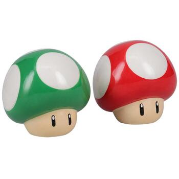 Paladone Super Mario Sēņu sāls un piparu kratītāji PP13410NN, keramika, sarkans/zaļš, 2 gab. (PP13410NN)