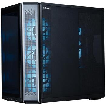 Zalman P60 BLACK, ATX Midi Tower korpuss, 5x120mm ARGB ventilatori, melns, 2xUSB 3.2, USB-C, 7 sloti (P60 BLACK)