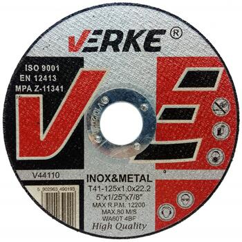 Griezējdisks metālam 125x1.0x22.23mm, VERKE (V44110)
