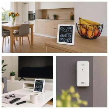 Emos Беспроводная метеостанция E8647W, 50м, 2x1,5V AAA, 433MHz, 12/24ч, температура -50°C до +70°C, влажность (E8647W)