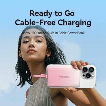 Vention Power Bank FHZM0 10000 мАч, 3.85 В, 1 x USB Type-A, 1 x USB Type-C, 3 А, серый (FHZM0)