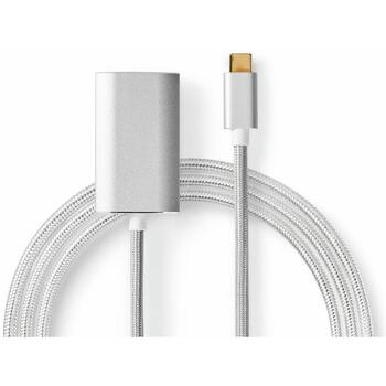 Nedis HDMI адаптер USB-C CCTB64680AL20, 4K@60Hz, 20V/3A PD60W, позолоченные разъемы, алюминиевый корпус (CCTB64680AL20)