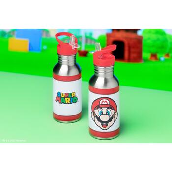 Paladone Super Mario metāla ūdens pudele PP8022NN, 500ml, nerūsējošais tērauds, salmiņš, daudzkrāsaina (PP8022NN)