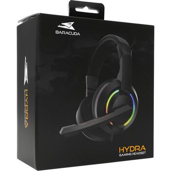 Baracuda Наушники BGH-021, 20-20000Гц, 32Ω, 98дБ, 2x3,5мм+USB, 2м, LED подсветка, накладные, с микрофоном (BGH-021)