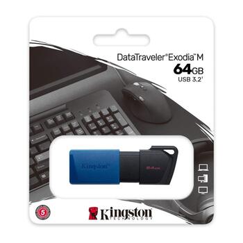 Kingston USB 3.2 флешка DTXM/64GB, 64GB, USB 3.2 Gen 1, 1 шт, -20 - 85 °C, 0 - 60 °C (DTXM/64GB)