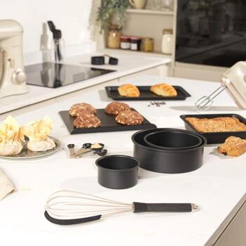 Salter BW125511EU7 Bakes 3 daļu apaļo cepšanas formu komplekts, 12/16/18cm, 220°C, nepiedegošs, oglekļa tērauds (BW125511EU7)