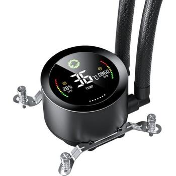 Gamemax procesora šķidruma dzesētājs ICEBURG 360 DIGITAL BK, 58.8 cfm, 800-1800 rpm, ARGB LED apgaismojums, TDP līdz 290W (ICEBURG 360 DIGITAL BK)