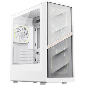 Gamemax Korpuss AERIS 330 MW, 1 x 3,5HDD + 5 x 2,5SSD, 5 paplašināšanas sloti, M-ATX, USB-C, USB 3.0, USB 2.0 (AERIS 330 MW)