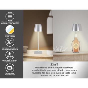 Beper Galda lampa P201UTP117, 5 V, 110 lm, 1 spuldze, IP44, regulējama baltā gaisma, USB savienotājs (P201UTP117)