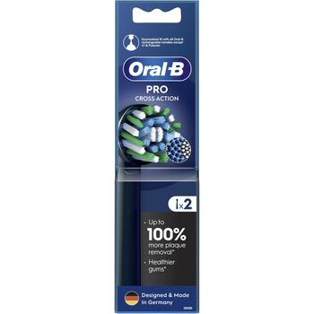 Oral-B nomaināmie zobu birstes uzgaļi EB50BRX-2 Cross Action Pro, 2 gab, melni, pieaugušajiem, X formas sariņi (EB50BRX-2)