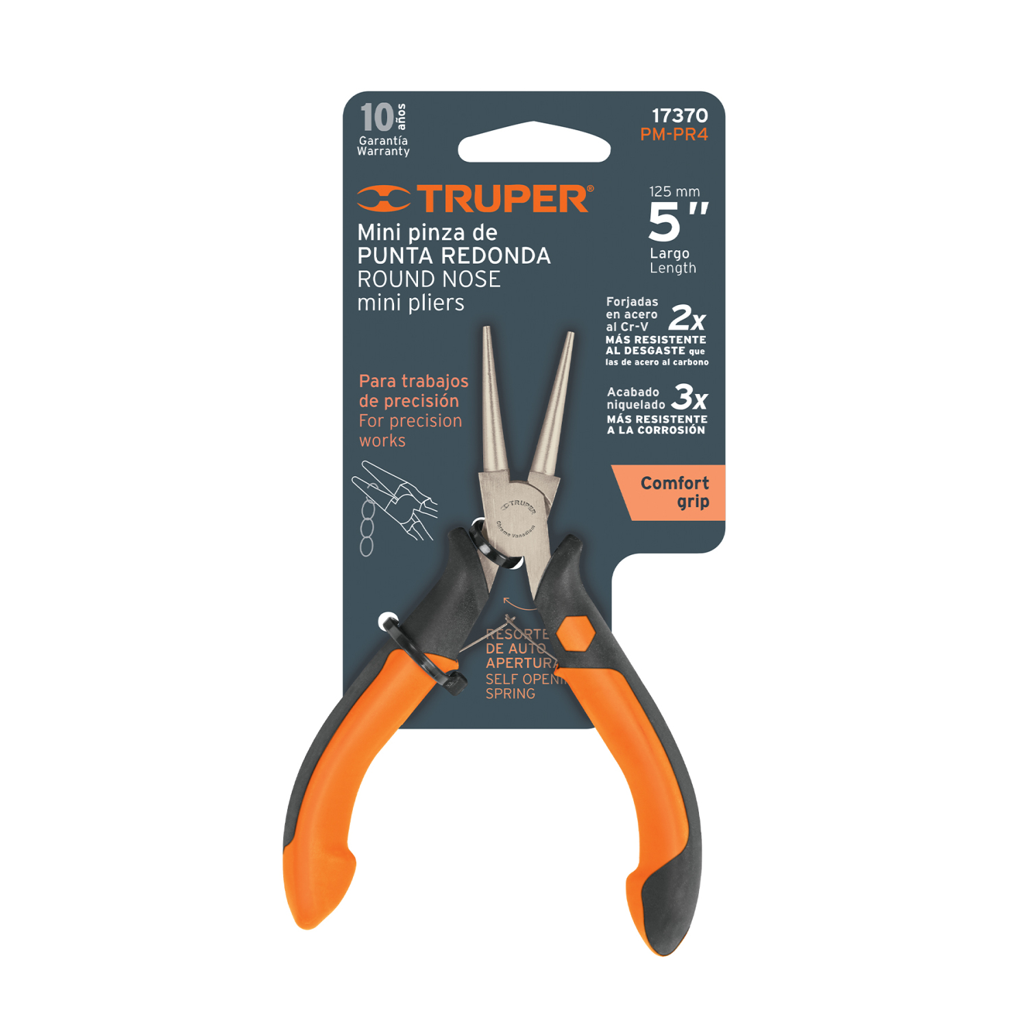 Круглые плоскогубцы 12см TRUPER (PM-PR4)