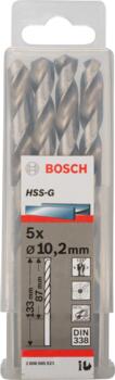 HSS-G urbji metālam 10,2mm, 5gab., Urbjmašīnām/skrūvgriežiem PRO METAL HSS-G STANDARTA SPIRĀLVEIDA URBJA GARUMS, 2608585523, BOSCH (2608585523)