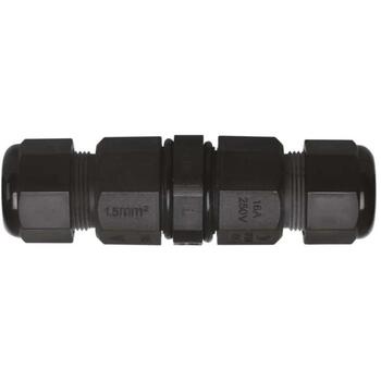 Emos Пластиковый кабельный соединитель ZS9010, 30A, 250V, IP68, черный, PA66, 0 адаптеров, защита от мерцания, защита IK08 (ZS9010)