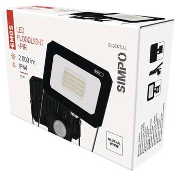 Emos LED прожектор ZS2323, 20 Вт, 2000 лм, IP44, нейтральный белый, 120°, PIR датчик, алюминий (ZS2323)