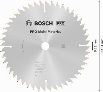 Ripzāģa disks 184x16 mm Multi material, Rokas ripzāģiem PRO MULTI MATERIAL RIPZĀĢA ASMENS, 2608640815, BOSCH (2608640815)