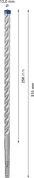 Triecienurbis SDS plus-7X 12x250x315mm, 1 gab., Perforatora urbjiem EXPERT SDS PLUS-7X TRIECIENURBIS PERFORATORIEM, 2608900111, BOSCH (2608900111)